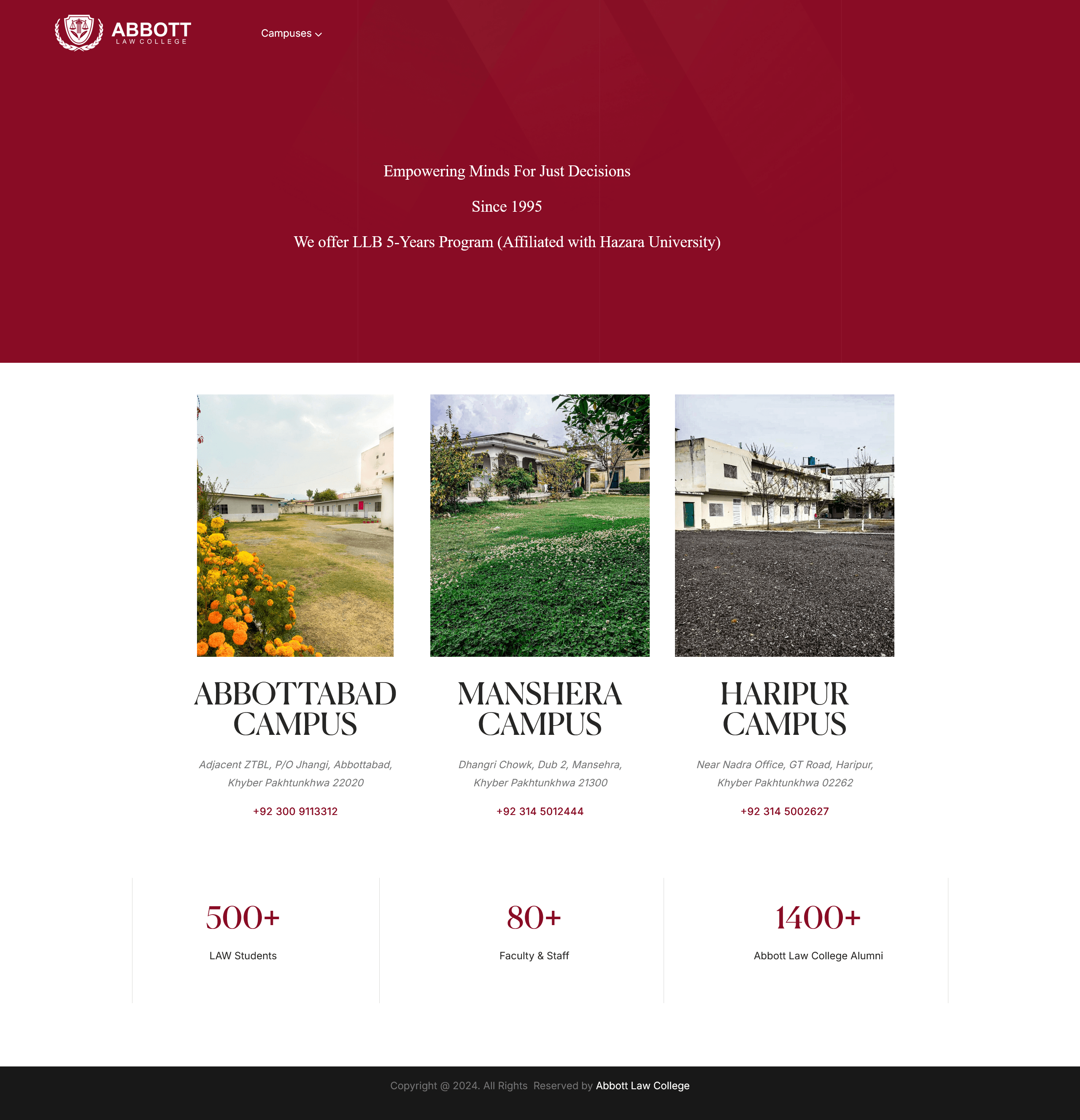 Abbott Law College — Campus Landing Page